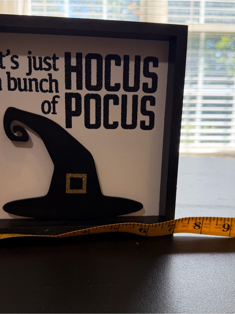 Hocus Pocus Black Witch Hat Decorative Sign - Seasonal Home Party Supplies